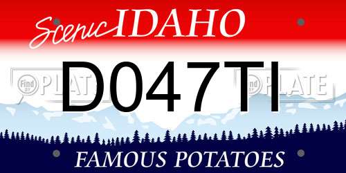 D047TI Idaho License Plate
