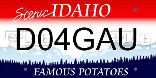 D04GAU Idaho License Plate