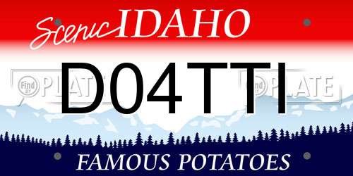 D04TTI Idaho License Plate