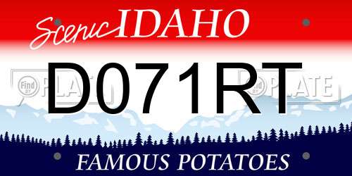 D071RT Idaho License Plate