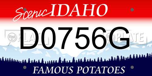 D0756G Idaho License Plate