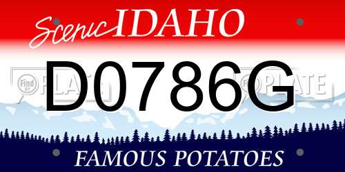D0786G Idaho License Plate