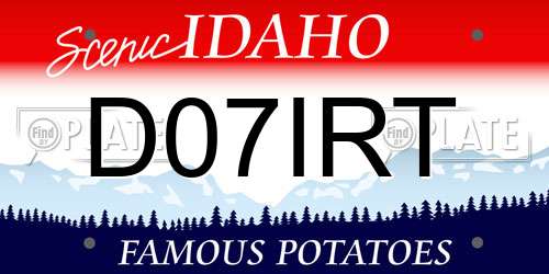 D07IRT Idaho License Plate