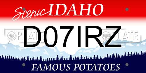D07IRZ Idaho License Plate
