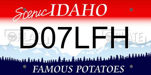 D07LFH Idaho License Plate