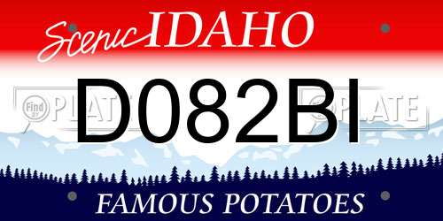 D082BI Idaho License Plate