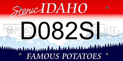 D082SI Idaho License Plate