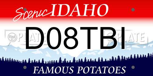 D08TBI Idaho License Plate