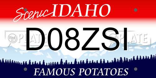 D08ZSI Idaho License Plate