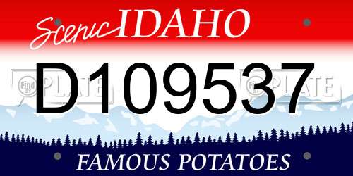 D109537 Idaho License Plate