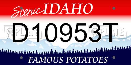 D10953T Idaho License Plate