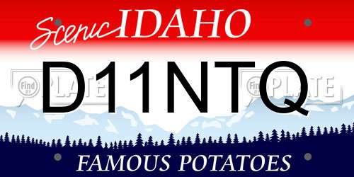 D11NTQ Idaho License Plate