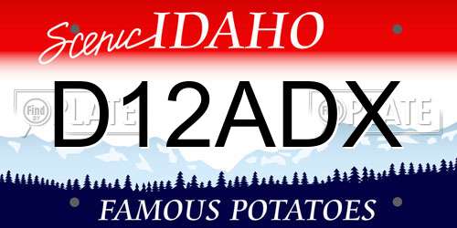 D12ADX Idaho License Plate