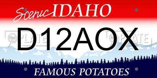 D12AOX Idaho License Plate