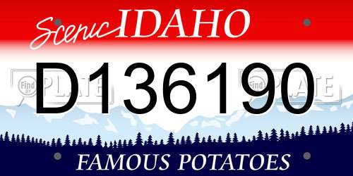 D136190 Idaho License Plate