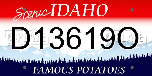 D13619O Idaho License Plate