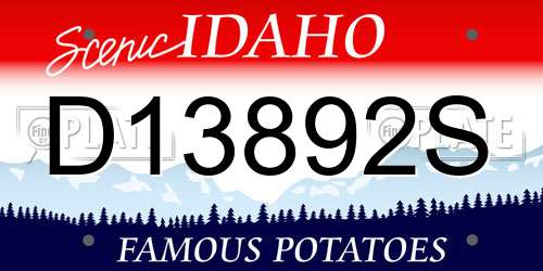 D13892S Idaho License Plate