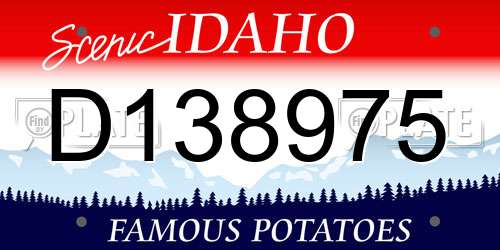 D138975 Idaho License Plate
