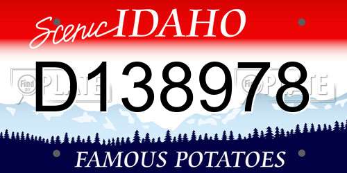 D138978 Idaho License Plate