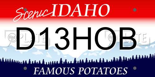D13HOB Idaho License Plate