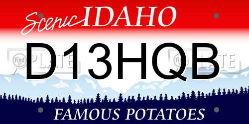 D13HQB Idaho License Plate