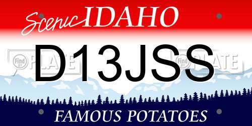 D13JSS Idaho License Plate