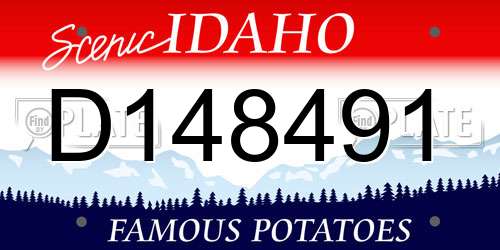 D148491 Idaho License Plate