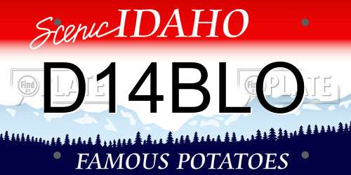 D14BLO Idaho License Plate