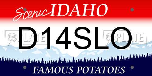 D14SLO Idaho License Plate