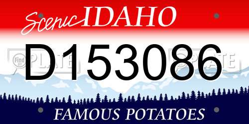 D153086 Idaho License Plate