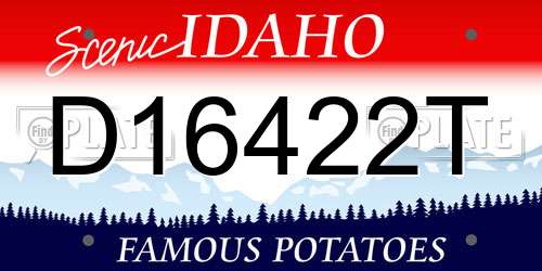D16422T Idaho License Plate