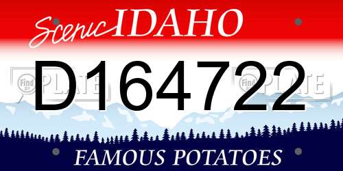 D164722 Idaho License Plate