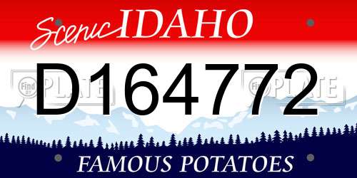 D164772 Idaho License Plate