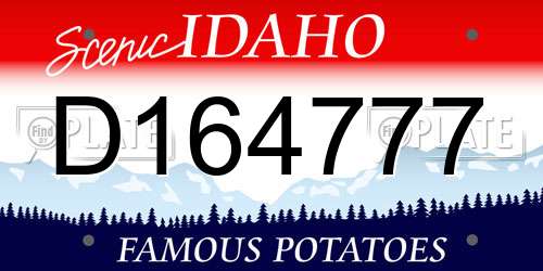 D164777 Idaho License Plate