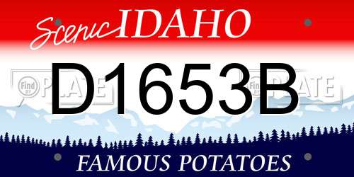 D1653B Idaho License Plate