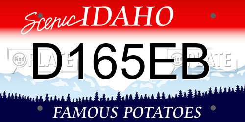 D165EB Idaho License Plate