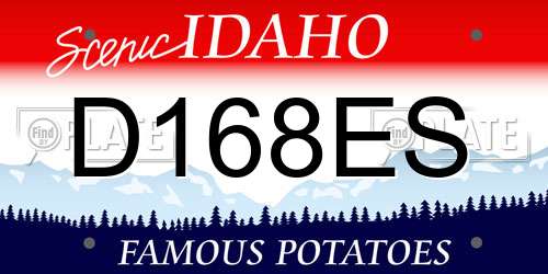 D168ES Idaho License Plate