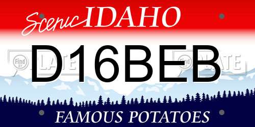 D16BEB Idaho License Plate