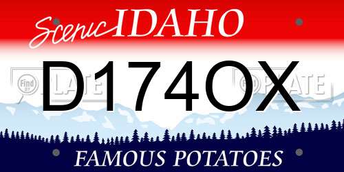 D174OX Idaho License Plate
