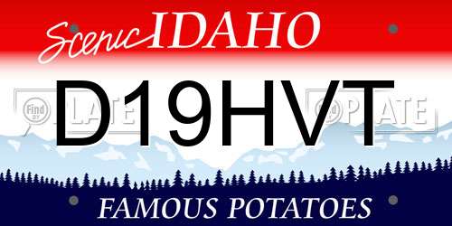 D19HVT Idaho License Plate