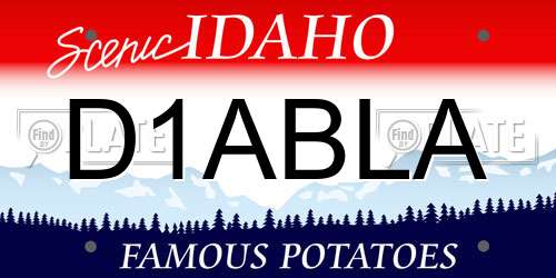D1ABLA Idaho License Plate