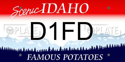 D1FD Idaho License Plate
