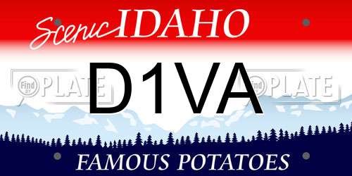 D1VA Idaho License Plate