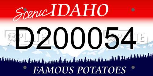 D200054 Idaho License Plate