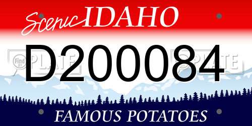 D200084 Idaho License Plate
