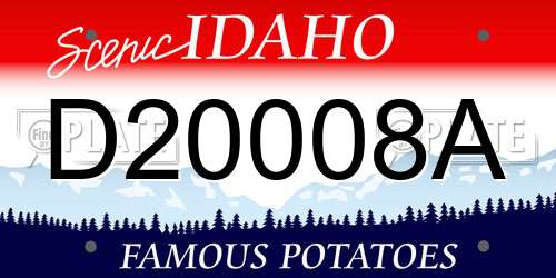 D20008A Idaho License Plate
