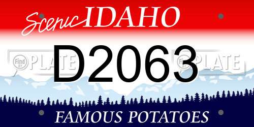 D2063 Idaho License Plate