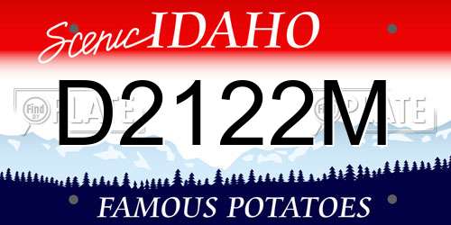 D2122M Idaho License Plate