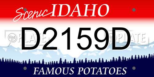 D2159D Idaho License Plate