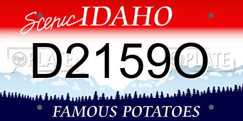 D2159O Idaho License Plate
